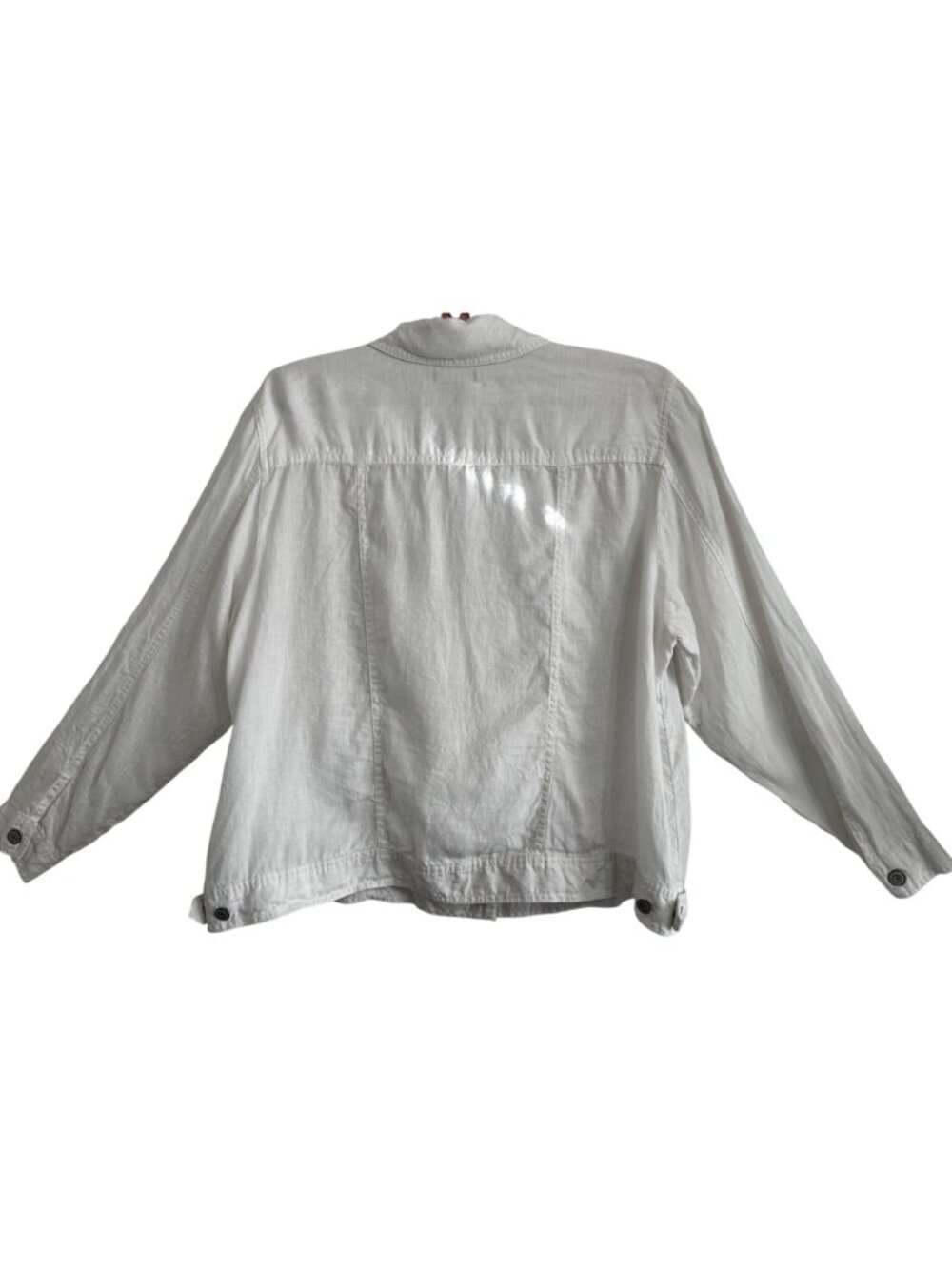Jones New York Womens White 100% Linen Trucker Style Shacket Size 2X Beach - Picture 3 of 10